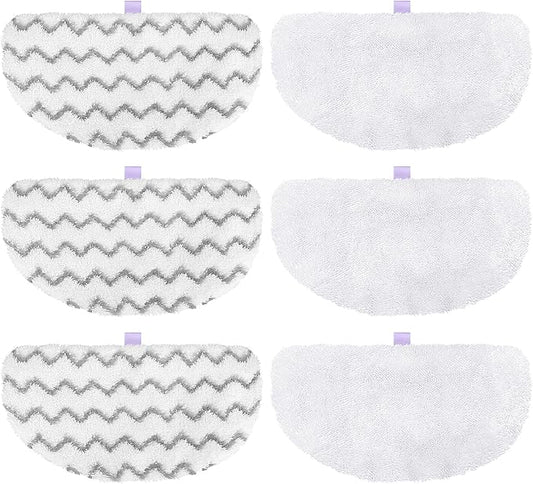 Tidy Monster 6 Pack Steam Mop Replacement Pads Compatible with Bissell Powerfresh Steam Mop 1940 1806 1544 1440 2075A 2685A Series, Part # 5938 & 203-2633, 1606668 & 1606669 (3Plush+3Scrub Plush)