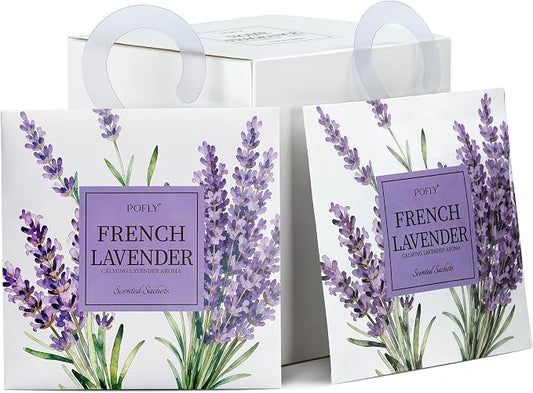12 Pack Lavender Scented Sachets, Air Freshener for Home&Small Spaces | Hanging Sachet Bags with Retractable Hook; Closet Deodorizer & Odor Eliminator for Drawers, Shoe Cabinets, Cars & Luggage
