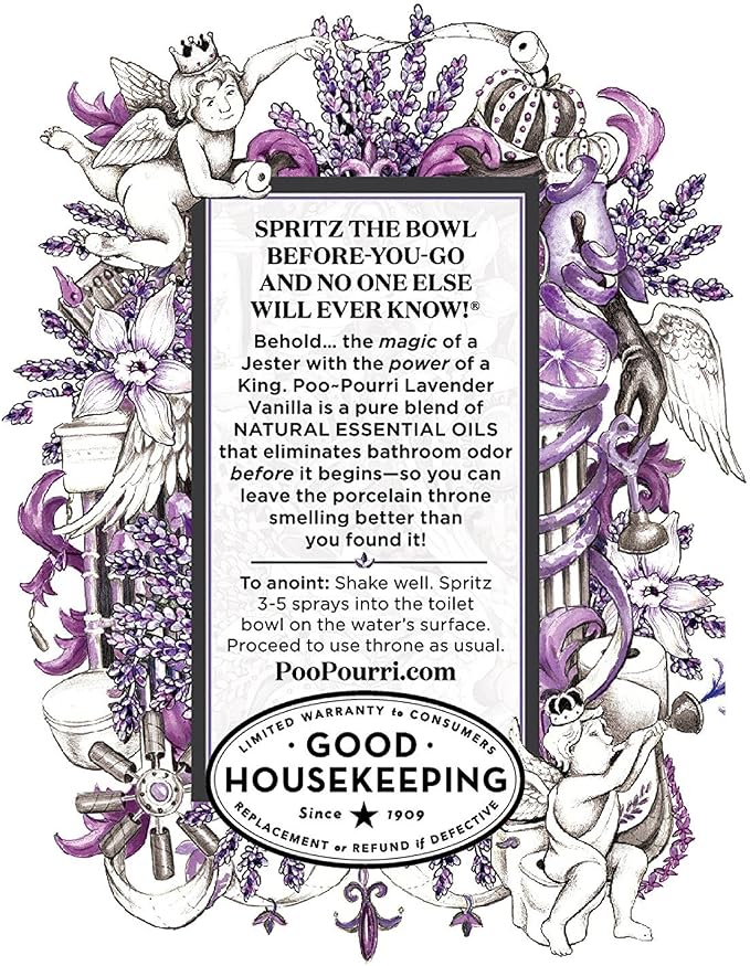 Poo-Pourri Before-You-Go 16 Ounce Refill Bottle, Lavender Vanilla