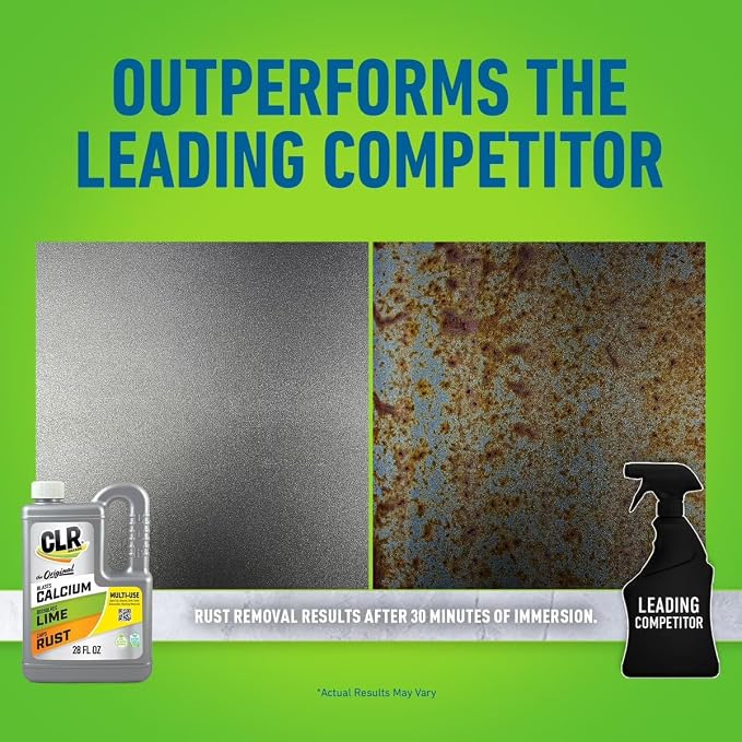 CLR Brands Lime & Rust Remover, Blasts Calcium, Dissolves Lime, Zaps Stubborn Rust Stains and Hard Water, 42 oz Jug