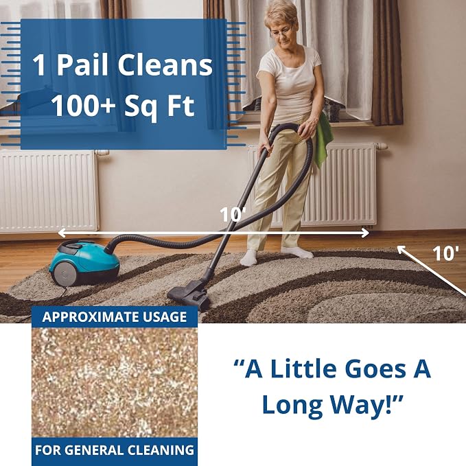SaniClean Dry Carpet & Rug Cleaning Powder – Deep Cleans, Spill Cleanup, Spot & Stain Remover, Pet Mess | Brush In, Vacuum Out | For Large Areas Or Spot Treatment | No Harsh Chemicals