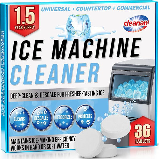 Ice Machine Cleaner Tablets – Ice Maker Cleaner & Descaler for Countertop, Nugget & Commercial Units – Citric Acid–Based – 36 Tablets (Up to 1.5-Year Supply) – Removes Limescale & Odors