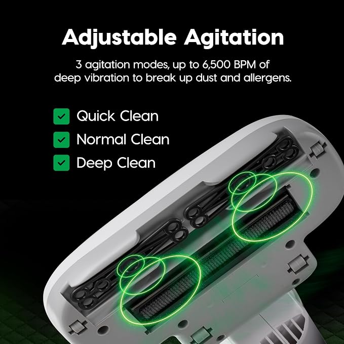 IRIS USA Handheld Corded Mattress Vacuum Cleaner, 6,500 BPM Agitator, 120V | Dust Sensor, Cyclonic HEPA Filter, Pet Hair Remover, Washable Filter