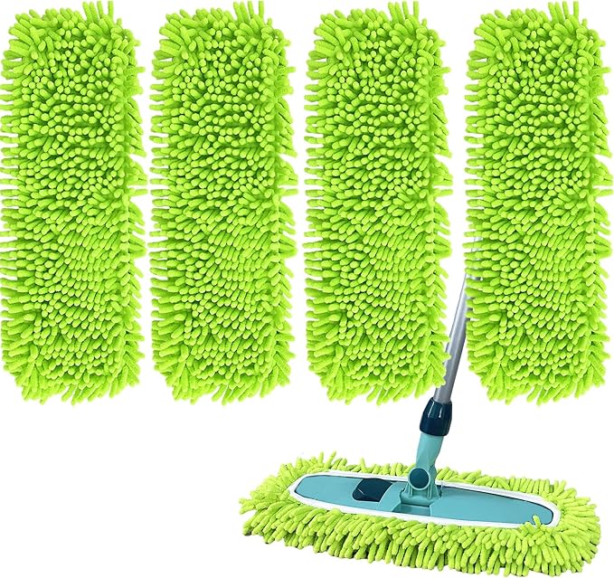 4PCS 13''~16'' Microfiber Dust Mop Pads Compatible with Leifheit 55210 | Reusable Mop Refills,Replacent Wet Mopping Pad & Washable Dry Sweeping Cloths for Hardwood Floor/Tile/Marble Cleaning