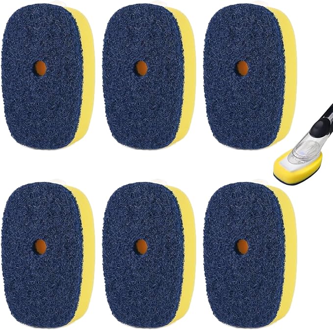 Sponge Brush Refills for OXO Soap Dispensing Dish Brush - 6 Pack Dish Cleaning Soap Dispensing Head Replacement for Scrubber