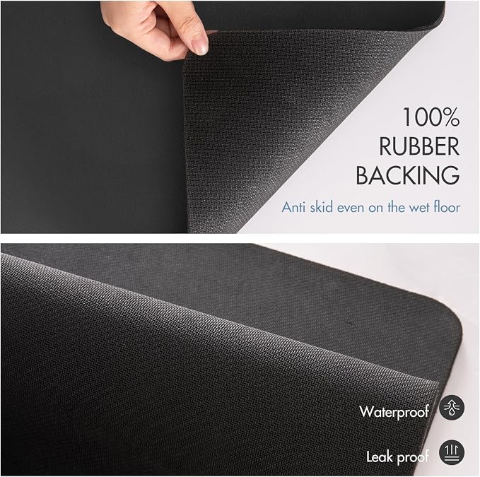Drying Mat for Kitchen Countertops, Coffee Mat Hide Stain Rubber Backed Absorbent Dish Drying Mat