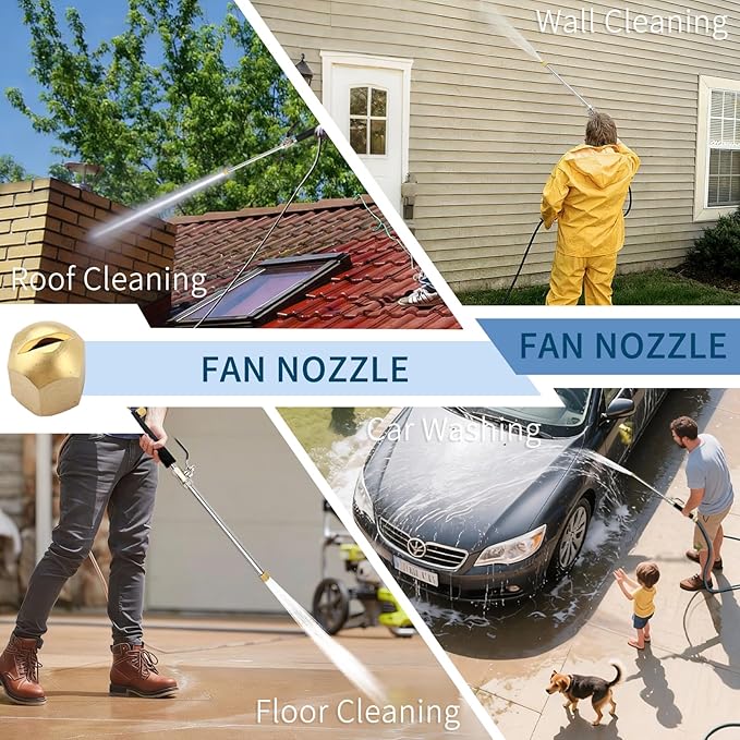 39'' High Pressure Washer Hose Attachment Jet Nozzle,Hose into Power Washer Sprayer Wand with Flexible Hose Nozzle,Cleaning Tool for Gutter Patio Car Pet Window Glass Black