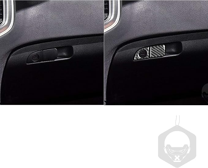 Real Carbon Fiber Trim for Dodge Charger Chrysler 300 Accessories | for Charger 2011+ Chrysler 300 2011-2023 Passenger Side Glove Box Handle Sticker Interior Thick Overlay Decal