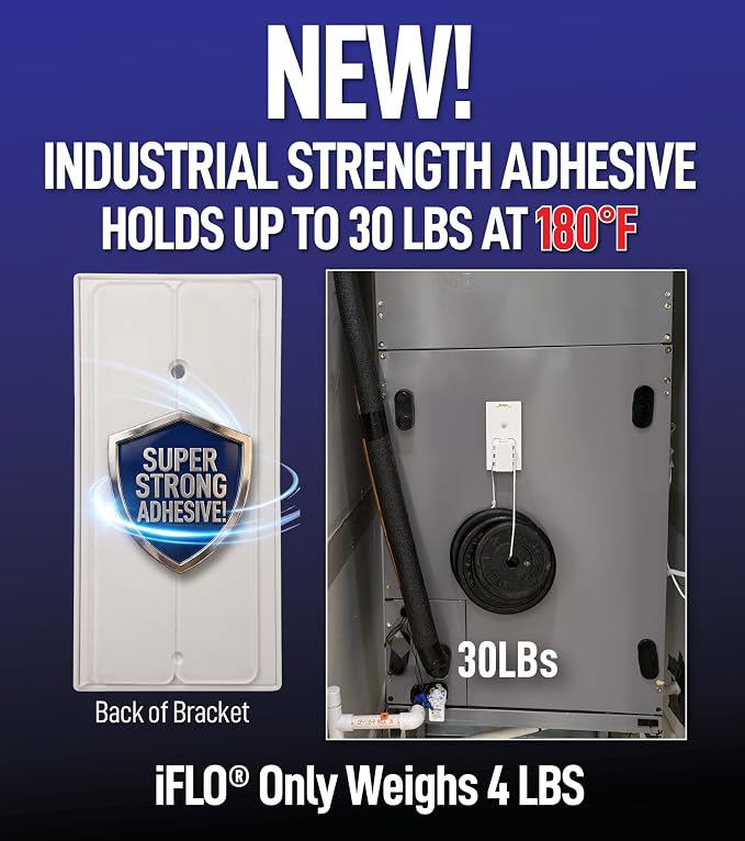 iFLO® Smart A/C Drain Line and Drain Pan Cleaner for HVAC System, Clog-Free, Easy Installation & App-Controlled Air Conditioner Maintenance, Includes 36oz Cleaner Cartridge, 3 Month Supply