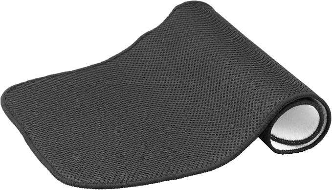 iDesign Fabric Mini Kitchen Countertop Dish Drying Mat, Black | Absorbent