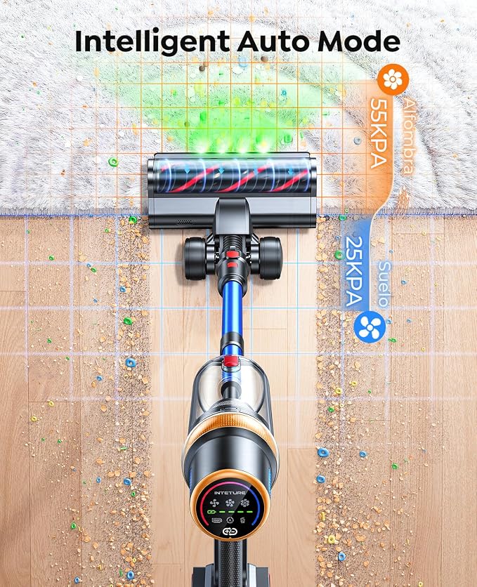 Cordless Vacuum Cleaner, 650W 55KPA 70Mins Vacuum Cleaners for Home, Upgraded Stick Vacuum with Mattress Cleaning Tool, Wall Mount Charging, Auto Mode, Self-Standing Vacuum for Pet Hair/Floors/Carpets