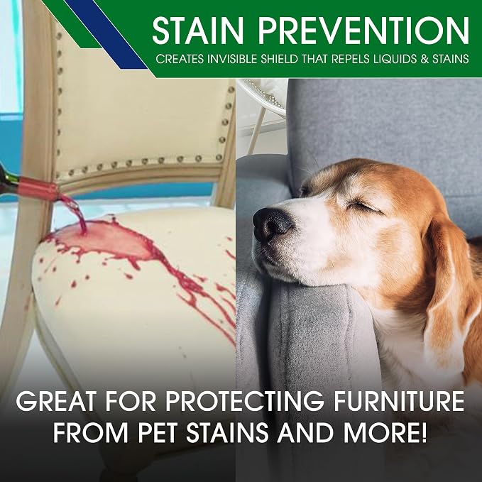 Non Toxic Fabric Protector Spray for Upholstery & Furniture, 24 oz | Helps repel water, coffee, wine, food, dirt and everyday spills from upholstery.