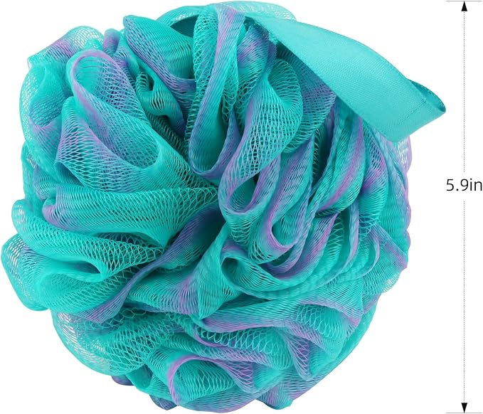 Fu Store Loofah Sponge Shower Loofahs 70g Bath Sponges Mesh Balls 4 Multi Color for Body Scrubber Exfoliator Wash Back Scrubbers Bathroom Men Women 4 Pack Cleaning Bathing Accessories