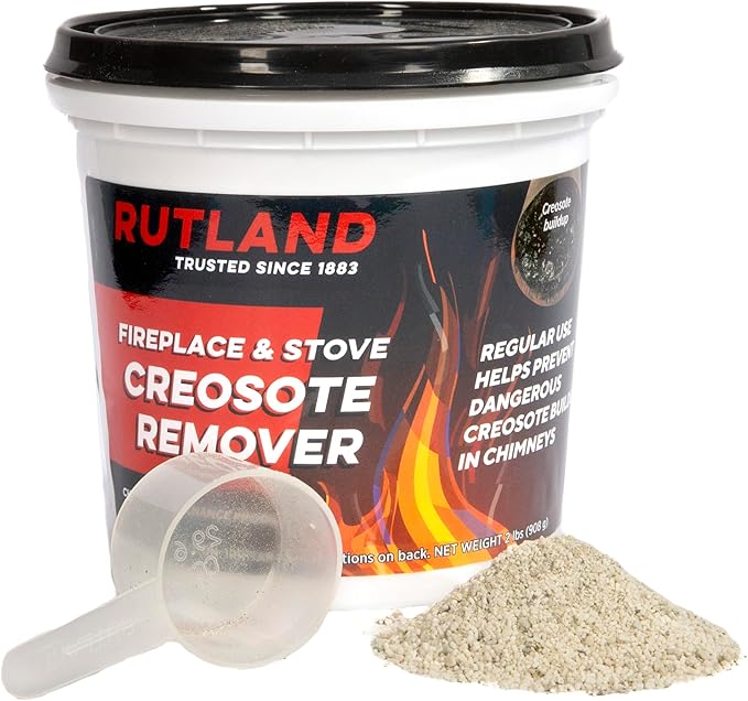 Rutland Creosote Remover, Fireplace, Wood Stove & Chimney Cleaner, 2 lb Tub