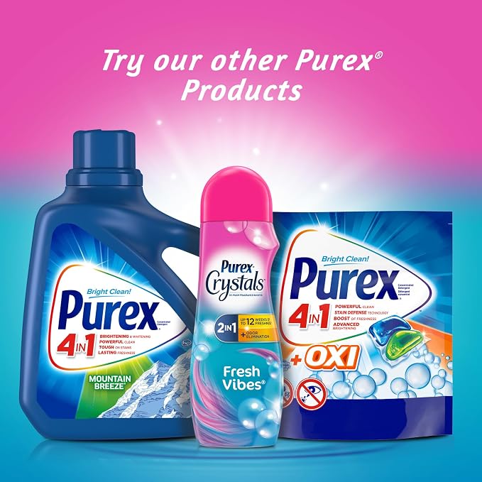 Purex Crystals In-Wash Fragrance and Scent Booster, Fresh Vibes, 21 Ounce, 4 Count (Pack of 2)