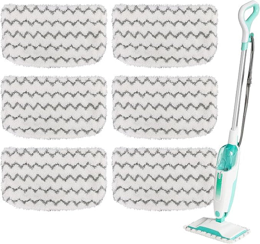 6 Pack Steam Mop Replacement Pads, Microfiber Floor Cleaning Pads Compatible with Shark S1000 Series Steam Mops, Reusable Washable Mop Refills for Hardwood and Tile Floors
