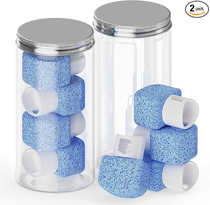 8 Pack in 2 Cans Heads,Replacement Pumice Toilet Bowl Cleaning, for Cleaning Toilets, Bathtubs, Grills, Swimming Pools, Sinks