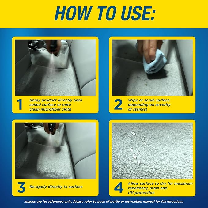 Rain-X 620234SRP Carpet & Upholstery Cleaner Repellent for Car Interiors & More, Cleans + Repels Spills while Preventing Stains, Fresh Scent 16 Fl Oz.