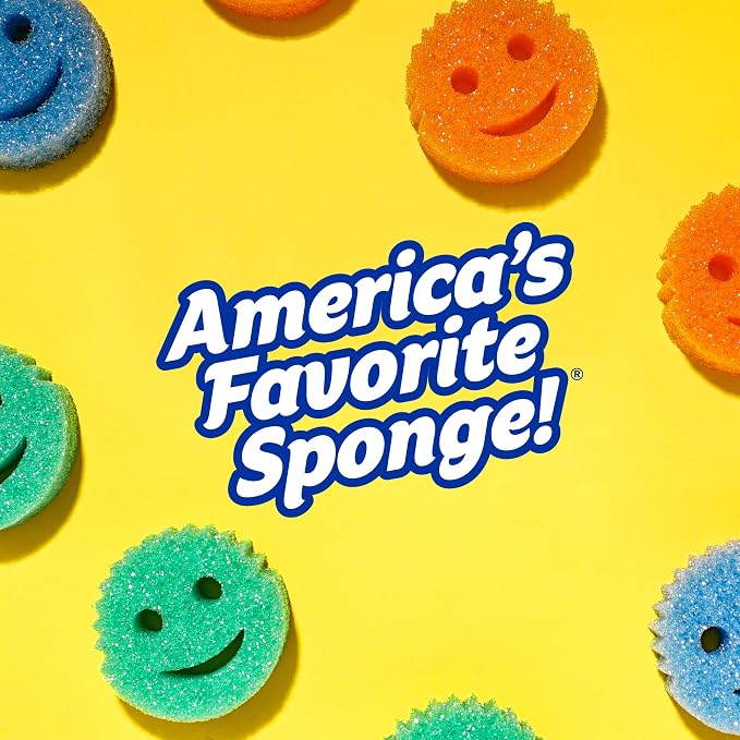 Scrub Daddy, Scrub Mommy - Dual Sided Sponge & Scrubber, Soft in Warm Water, Firm in Cold, FlexTexture, Deep Cleaning, Dishwasher Safe, Multipurpose, Scratch Free, Odor Resistant, Ergonomic, 4ct roll