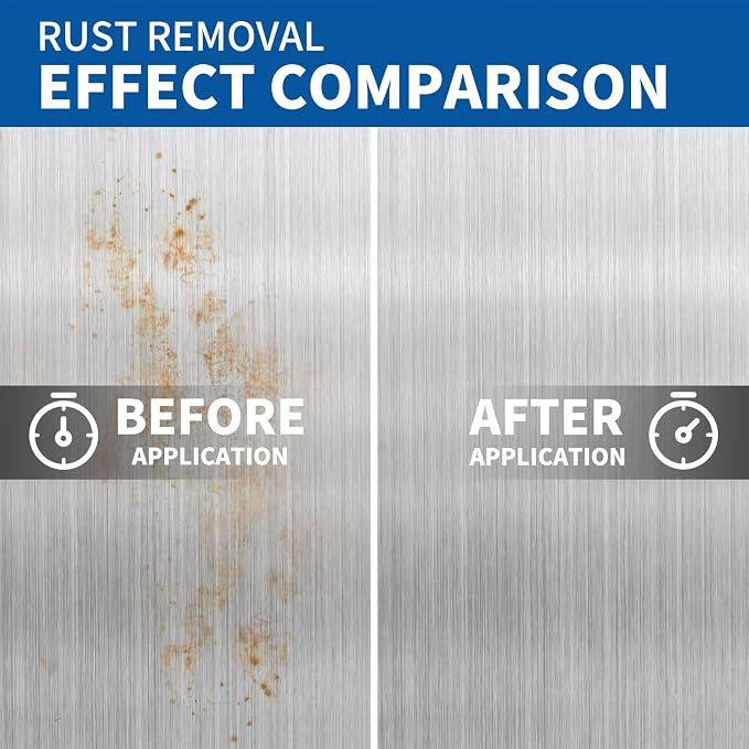 Stainless Steel Rust Stain Remover & Cleaner, Rust Spot Stain Remover for Stainless Steel Appliances and Furniture - Ideal for Grill, Fridge, Knife or Pan & more- 3.72 Fl Oz