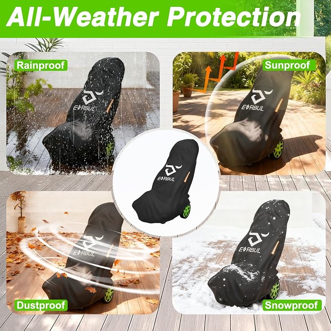 EVRBUL Universal Pressure Washer Cover, Heavy Duty 420D Waterproof Pressure Washer Cover for 48"L x 18.5"W x 13.5"H Vertical or Horizontal Style Pressure Washers
