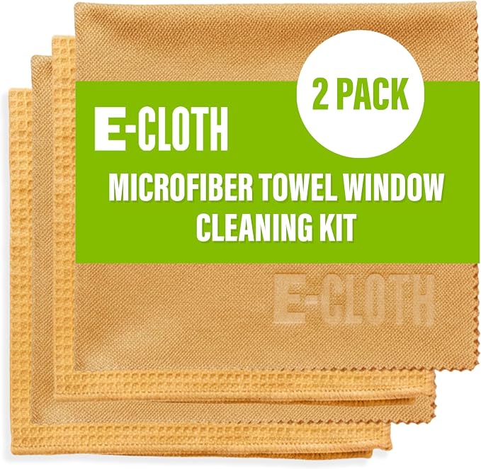 E-Cloth Window and Glass Cleaner Kit, Just Add Water - 2 Kits | Chemical-Free Cleaning - Reusable & Machine Washable Towel, Versatile Use for Mirrors, Cars, & Lenses, Alaskan Blue