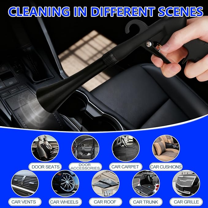 Detailing Car Cleaning Gun, High Pressure Air Blow Gun for Interior Dryer, Car Detailing Tools Interior Cleaner, Quickly Blowing Out Dirt and Dust Working with Air Compressor