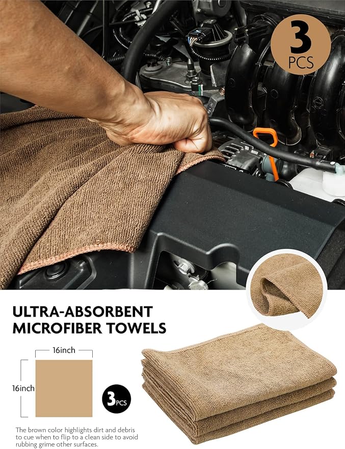 Fantasticlean Car Detailing Brush Set, Interior Leather Cleaning Kit, 9PCS | Car Interior Brush Kit, Horse Hair Leather Brush for Car Detailing, Scratch-Free Leather Cleaner Applicator, Cleaning Cloth