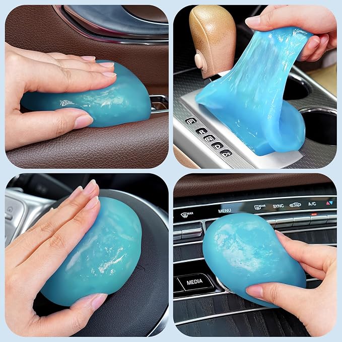 TeSabMi Car Cleaning Gel Car Cleaning Putty Car Putty Car Interior Cleaner Car Slime Car Detailing Kit Car Accessories Gifts for Men Women Stocking Stuffers Light Blue
