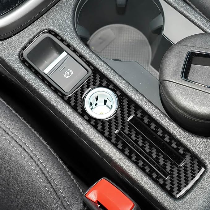 Real Carbon Fiber Accent Stickers Fit for Audi A3 8Y S3 2021-2025 | Trim Accent Handbrake Panel Center Console | Accessories | Thick Overlay