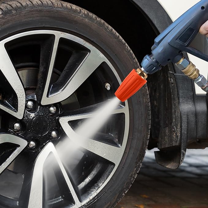 Turbo Nozzle Pressure Washer, 4000 PSI Max Orange Rotating Nozzle | Power washer nozzle with 1/4 inch quick connect for cleaning brick, concrete, vinyl surfaces, driveways, patios and sidewalks
