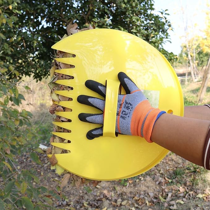Leaf Scoops Hand Rakes - Lightweight, Garden and Yard Leaf Scoops Hand Rakes, Durable Grabber Tool for Scooping Up Leaves, Spreading Mulch, Gardening( 1 Pair, Yellow)