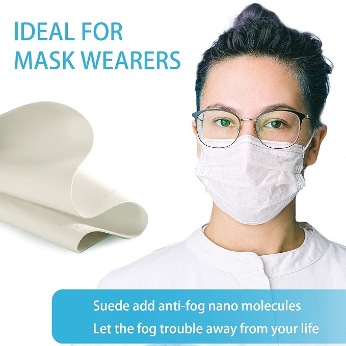 LifeArt Anti Fog Cloth for Eyeglasses, Microfiber Cleaning Cloth for Screen, Goggles and Ski Masks, Nano Technology, Reusable 700 Times, Safe on All Types of Lens Coating, Streak-Free (5 Pack)