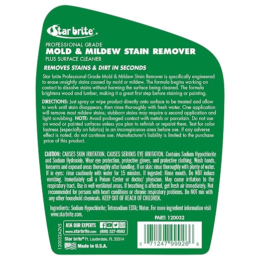 STAR BRITE Professional Grade Mold & Mildew Stain Remover - 32 OZ (120032)