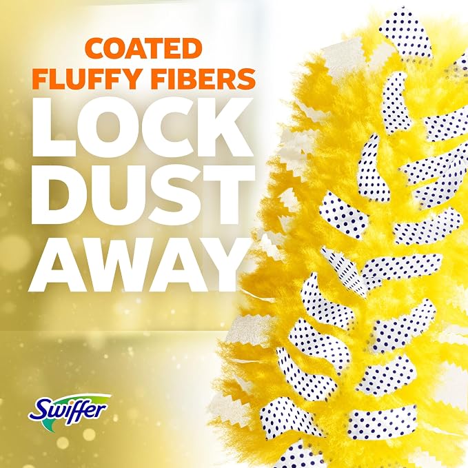 Swiffer Duster Kit with 3 ft Extendable Handle | Includes 1 Duster Extendable Handle (3 ft). 3 Heavy Duty Duster Refills. For Ceiling Fans, Vents, and Hard to Reach Places