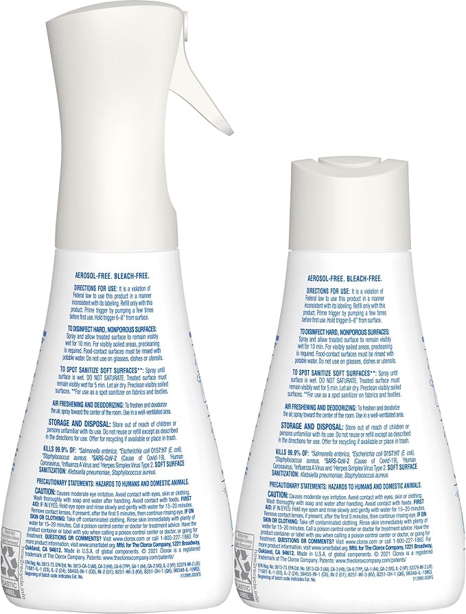 Clorox Disinfecting Mist Sanitizing And Disinfectant Spray, 16 Oz, Lemon And Orange Blossom