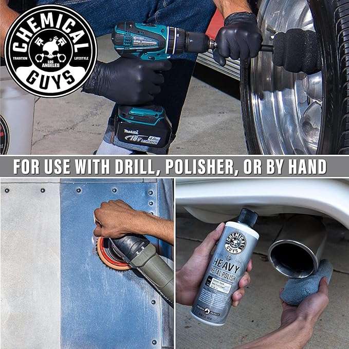 Chemical Guys, Light & Heavy Metal Polish Kit for Chrome & Steel, 2 x 16 oz | Two-step polish restores chrome, aluminum and stainless, lifting oxidation, rust and tarnish to a bright shine