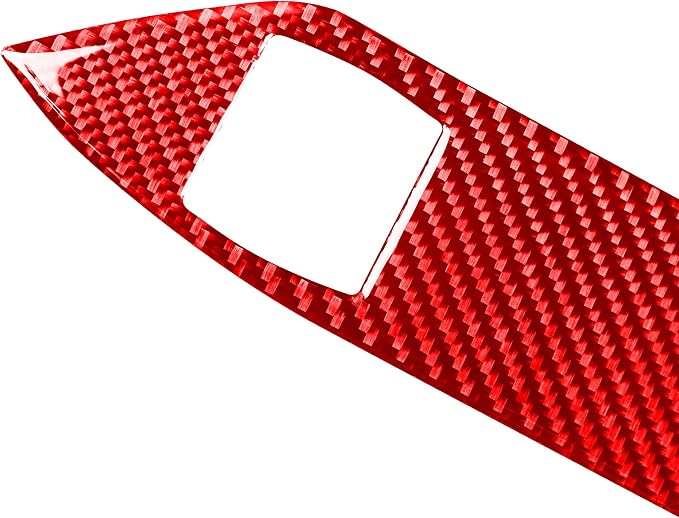 Red Real Carbon Fiber Trim for Ford Mustang Accessories | for GT Shelby 2005 2006 2007 2008 2009 Window Lift Panel Interior Thick Overlay Decal - A