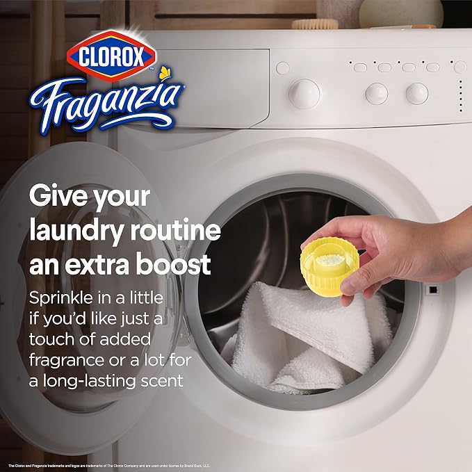 Clorox Fraganzia Laundry Scent Booster Crystals,In-Wash Fragrance Beads for Fresh-Smelling Clothes & Linens,Safe for All Fabrics & Colors,Easy-Pour Bottle,Vanilla Scent,18 Oz,(Pack of 4)