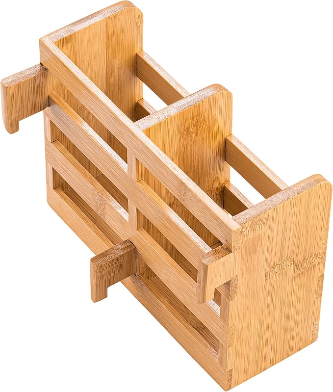 Bamboo Utensil Holder for Dish Rack - Flatware, Cutlery and Utensil Drying Caddy - Fits Bambusi Bamboo Dish Drying Racks Natural