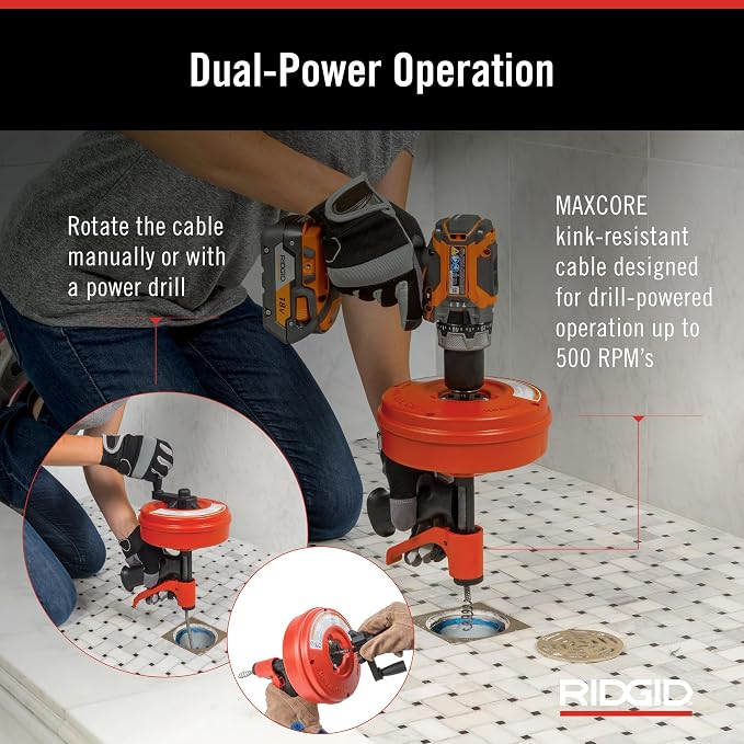 Ridgid 57043 POWER SPIN+ Power Spinner Drain Cleaner