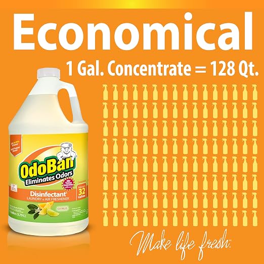 OdoBan Disinfectant Concentrate and Odor Eliminator, 2 Gallons, Citrus Scent