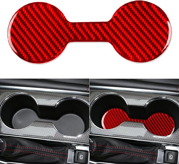 Real Carbon Fiber Trim for Chevy Malibu 9th Gen Accessories | for 2016-2024 Cup Holder Slot Mat Sticker Interior Thick Overlay Decal