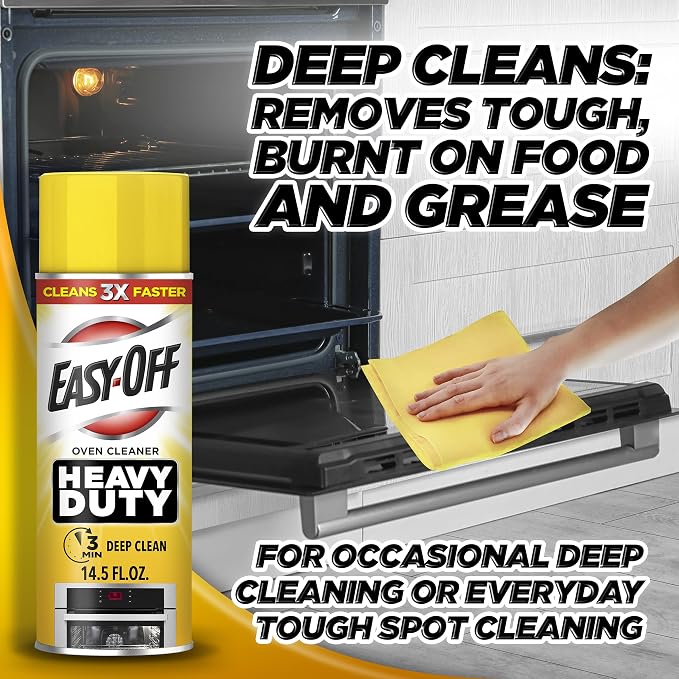 Easy Off Heavy Duty Oven Cleaner Foam, Removes Grease & Burned-On Food, For Ovens, Grill Grates & More 14.5oz (2-count)