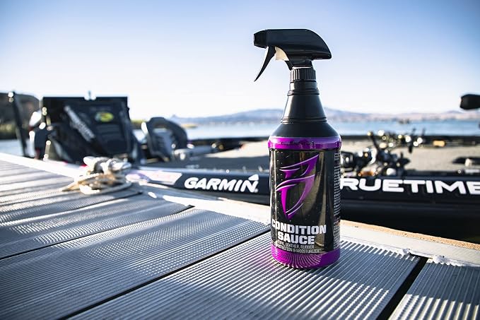 Bling Sauce Condition Sauce Interior Moisturizer & UV Protectant, 1 Gallon | UV-blocking boat interior moisturizer helps prevent fading, cracking and discoloration on vinyl, leather, rubber and plastic
