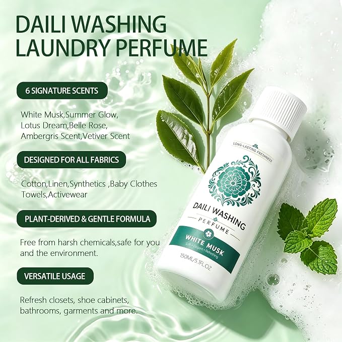 daili washing Perfume, Long Lasting Fabric Freshener, Premium Laundry Fragrance Booster for All Garments (1*pcs)