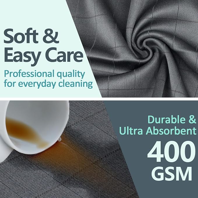 Airlab Glass Polishing Streak Free Miracle Cleaning Cloth, Grey-Green | Lint Free Microfiber Cleaning Rags for Glasses Kitchen Dish Mirrors Easy Clean,12 x 12 Inches, Pack of 3