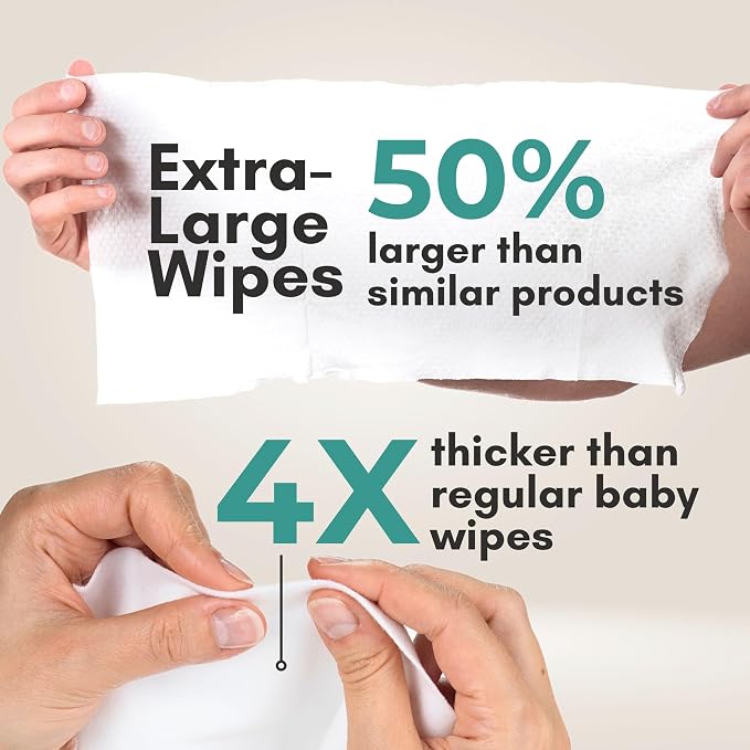 Nurture XL Ultra Thick Body Wipes for Adults with Aloe No Rinse Cleansing | 40 Extra Large Disposable Cloth Wet Cleansing, No Rinse Bathing Washcloths, Waterless Shower Towels for Elderly & Bedridden