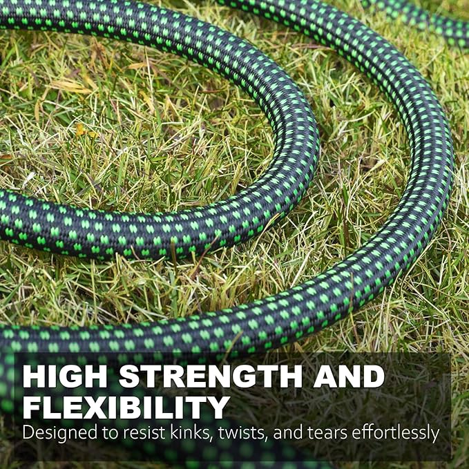 Relxitl Garden Hose, Flexible Water Hose, Ultra Lightweight Non-Expanding hose with 10 Function Sprayer, Leak proof, Pressure Resistant for Yard, Outdoor (Green, 25FT)