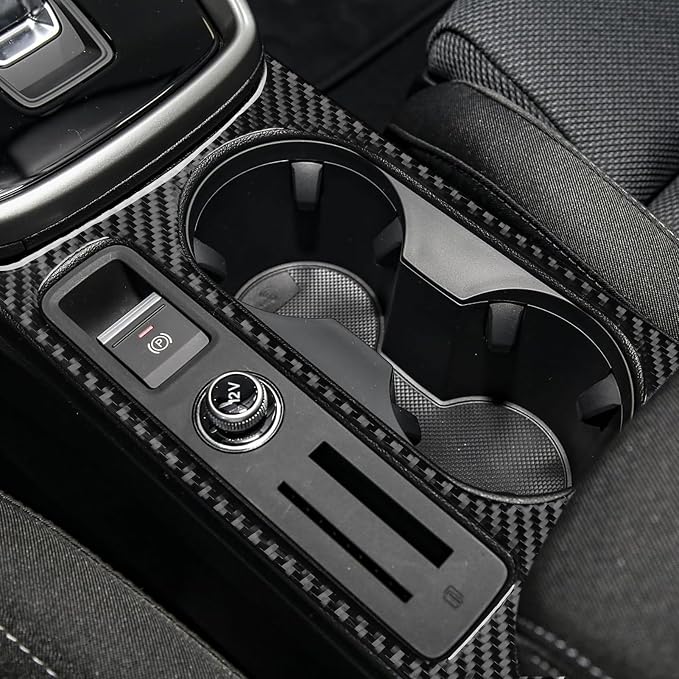 Fit for Audi A3 8Y S3 2021-2025 Real Carbon Fiber Cup Holder Stickers | Cup Holder Frame Center Console | Accessories | Self-adhesive | Thick Overlay